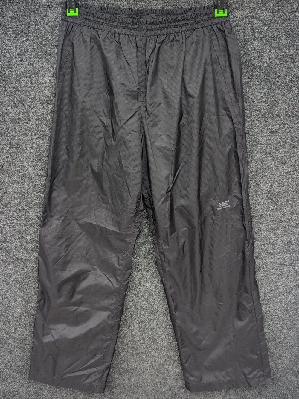 Helly Hansen Tech Pants Large Black Packable Rain Waterproof Lined Camp Hike